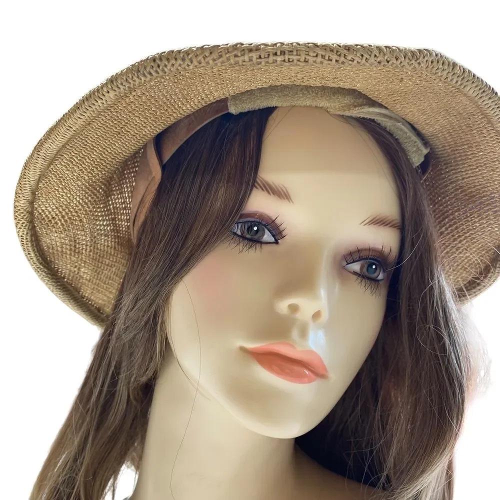 Vintage Brookstone Woven Safari Hat